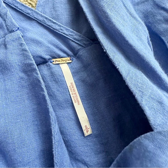 Free People Soleil Romper Blue Linen - Picture 7 of 12
